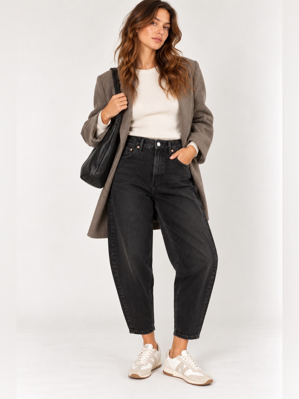 &DENIM Barrel Jeans Curvy Fit Black High Waist Size 4